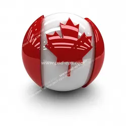 عکس با کیفیت تبلیغات گوی با طرح پرچم کانادا