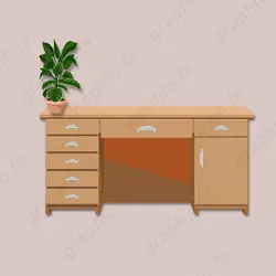 شیپ لایه باز میز اداری و کمد لایه باز طراحی شده با فتوشاپ