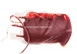 عکس با کیفیت کیسه حاوی خون در حال انتقال خون به وسیله لوله های باریک