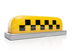 عکس با کیفیت علامت کابین تاکسی با نوار چهارخانه سیاه و زرد بر روی زمینه سفید