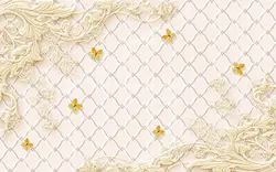 عکس با کیفیت کاغذ دیواری یا طرح بین کاغذ دیواری یا کاغذ دیواری سه بعدی با طرح هنری و مدرن با پروانه های کوچک مناسب سالن پذیرایی