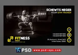 طرح آماده لایه باز کارت ویزیت تک رو ویژه ی شرکت های تجاری بدنسازی باشگاه بدنسازی وزنه برداری ورزشی