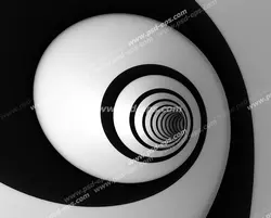 عکس با کیفیت دیوار سه بعدی یا دیوارپوش 3D با طرح مارپیچی با نوار پهن مشکی