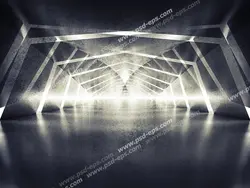 عکس با کیفیت دیوار سه بعدی یا دیوارپوش 3D با طرح راهرویی با نورپردازی