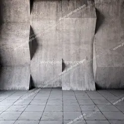 عکس با کیفیت دیوار سه بعدی یا دیوارپوش 3D یا پس زمینه رندر سه بعدی با طرح بلوکه های منحنی و شیب دار عمودی