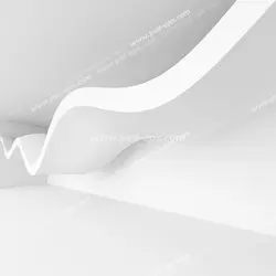 عکس با کیفیت دیوار سه بعدی یا دیوارپوش 3D یا پس زمینه رندر سه بعدی با طرح نوار منحنی سفید