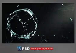 پس زمینه و بکگراند فانتزی طرح لایه باز قطره های آب بر روی زمینه مشکی رنگ