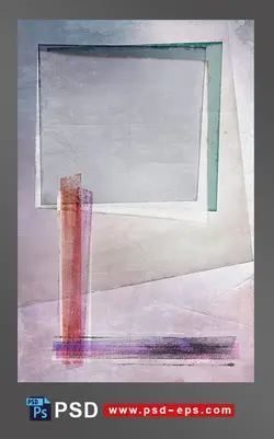 قاب یا فریم عکس نقاشی شده با مداد شمعی به شکل طاقچه ای بر روی دیوار