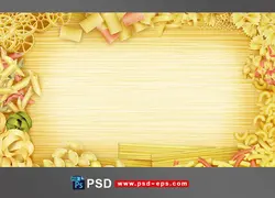 قاب و فریم لایه باز تبلیغاتی مناسب انواع ماکارونی فرمی ، پاستا و ... و تبلیغات رستوران غذاهای خانگی