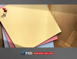 نقاشی طرح لایه باز برگه های نوت بوک یا یادداشت با رنگهای مختلف