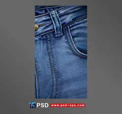 طرح لایه باز نمای نزدیک از شلوار جین یا لی آبی رنگ