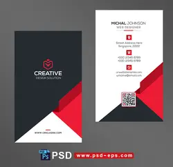 طرح آماده لایه باز کارت ویزیت دورو به رنگ سفید و قرمز و مشکی ویژه ی نمایشگاه ماشین دفتر پیشخوان نمایشگاه لباس آموزشگاه زبان آموزشگاه موسیقی و کلاس های هنری باشگاه بدنسازی