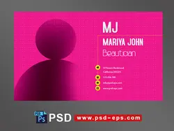 طرح آماده لایه باز کارت ویزیت تک رو ویژه ی شرکت های تجاری آرایشی بهداشتی هنری