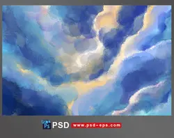 نقاشی یا طرح لایه باز ابرهای باران زا یا آسمان طوفانی و ابری