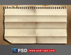 پس زمینه و بکگراند طرح لایه باز برگه سفیدی تا خورده و پانچ شده