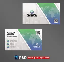 طرح آماده لایه باز کارت ویزیت دورو ویژه ی شرکت های ساختمانی نقشه کشی ساخت و ساز مهندسی معماری به رنگ خاکستری و سبز