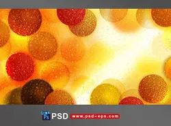 پس زمینه و بکگراند لایه باز با طرحی بسیار زیبا از توپ هایی به رنگ های مختلف و شاد با زمینه زرد