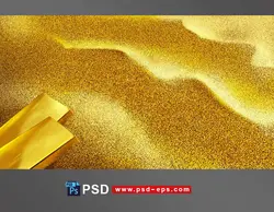 طرح لایه باز شن های لب دریا به رنگ زرد و حرکت آب در ساحل