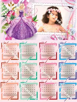 تقویم لایه باز سال 1399 تم کودک +دخترانه