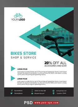 طرح آماده لایه باز پوستر یا تراکت با موضوع ابزار آلات دوچرخه تعمیرگاه دوچرخه نمایشگاه دوچرخه