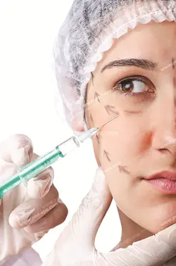 عکس با کیفیت تزریق ژل یا بوتاکس در ناحیه زیر چشم و گونه جهت از بین بردن خطوط چین و چروک دور چشم و رفع گودی زیر چشم و برجسته سازی گونه