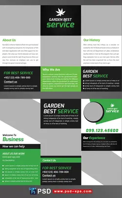 طرح آماده لایه باز بروشور سه لت ویژه شرکت های کشاورزی بازرگانی برداشت محصول باغداری کشت محصول چمن سبزیجات