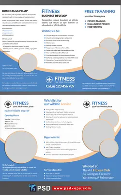 طرح آماده لایه باز بروشور سه لت ویژه باشگاه های بدنسازی فیتنس کاهش وزن مسابقات بدنسازی