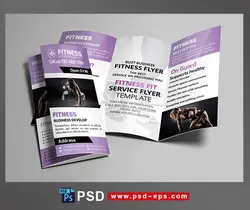 طرح آماده لایه باز بروشور سه لت ویژه باشگاه های بدنسازی ورزشی مسابقات بدنسازی