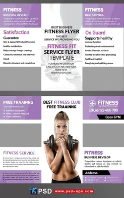 طرح آماده لایه باز بروشور سه لت ویژه باشگاه های بدنسازی ورزشی مسابقات بدنسازی