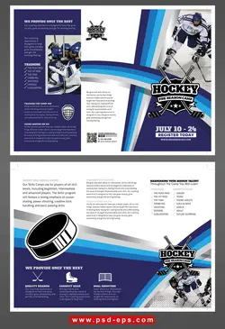 طرح آماده لایه باز بروشور سه لت ویژه باشگاه های ورزشی اسکی روی یخ باشگاه های بدنسازی وسایل ورزشی