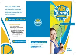 طرح آماده لایه باز بروشور سه لت ویژه شرکت های تجاری بازرگانی باشگاه های تنیس باشگاه ورزشی