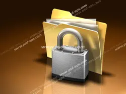 عکس با کیفیت پوشه ای به شکل فولدر ویندوز به همراه قفلی در کنار آن
