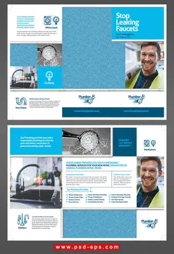طرح آماده لایه باز بروشور سه لت ویژه شرکت های تجاری بازرگانی لوله لوازم بهداشتی ابزار آلات لوله کشی