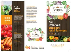 طرح آماده لایه باز بروشور سه لت ویژه شرکت های تجاری بازرگانی مرکبات میوه جات تره بار صیفی جات سبزی جات