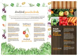 طرح آماده لایه باز بروشور سه لت ویژه شرکت های تجاری بازرگانی مرکبات میوه جات تره بار صیفی جات سبزی جات