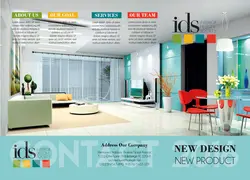 طرح آماده لایه باز بروشور سه لت دو رو ویژه شرکت های طراحی دکوراسیون داخلی منزل عروس لوازم منزل لوازم خانگی رنگ کاری شرکت های تجاری بازرگانی