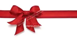 عکس با کیفیت تصویری با پس زمینه سفید و تزئین شده با روبان قرمز مناسب بیلبوردهای محصولات جدید و جوایز