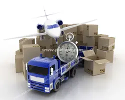 عکس با کیفیت کارتون های بار یا کالا و محصولات در کنار ماکت کامیون و هواپیما