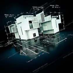 عکس با کیفیت ماکت چند ساختمان به همراه نقشه ها و پلان های طراحی شده