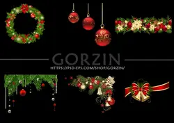 پکیج 26 عددی طرح کریسمس، جشن و شادی، بابانوئل، درخت کریسمس ، جعبه کادو و هدیه کریسمس