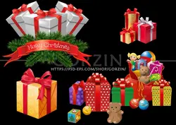 پکیج 26 عددی طرح کریسمس، جشن و شادی، بابانوئل، درخت کریسمس ، جعبه کادو و هدیه کریسمس