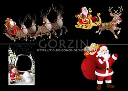 پکیج 26 عددی طرح کریسمس، جشن و شادی، بابانوئل، درخت کریسمس ، جعبه کادو و هدیه کریسمس