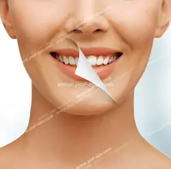 عکس با کیفیت دندان های سفید بانویی جهت تبلیغ بلیچینگ و یا مسواک و خمیردندان
