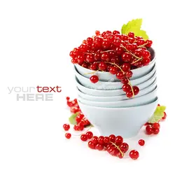 عکس با کیفیت ظروف چینی به همراه انگور قرمز زیبا با برگ آن و زمینه سفید