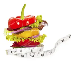 عکس با کیفیت تکه های سبزیجات فلفل دلمه و کاهو و پیاز با سانتیمتر