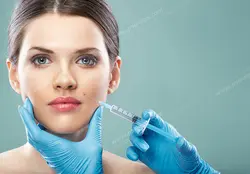 عکس با کیفیت تزریق ژل و بوتاکس توسط متخصص جهت ایجاد گونه برای صورت بانوان