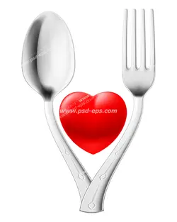 عکس با کیفیت قاشق و چنگال با زمینه سفید