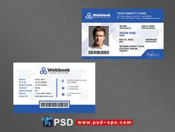 کارت شناسایی یا کارت عضویت یا آی دی کارت یا کارت آویز سینه سفید و آبی لایه باز همایش یا جشنواره ها یا کارت عضویت کتابخانه ، گروه های علمی و انجمن ها