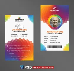 کارت شناسایی لایه باز رنگارنگ یا کارت آویز سینه همایش ، سمینار ، جشنواره یا آی دی کارت