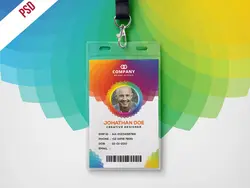 کارت شناسایی لایه باز رنگارنگ یا کارت آویز سینه همایش ، سمینار ، جشنواره یا آی دی کارت